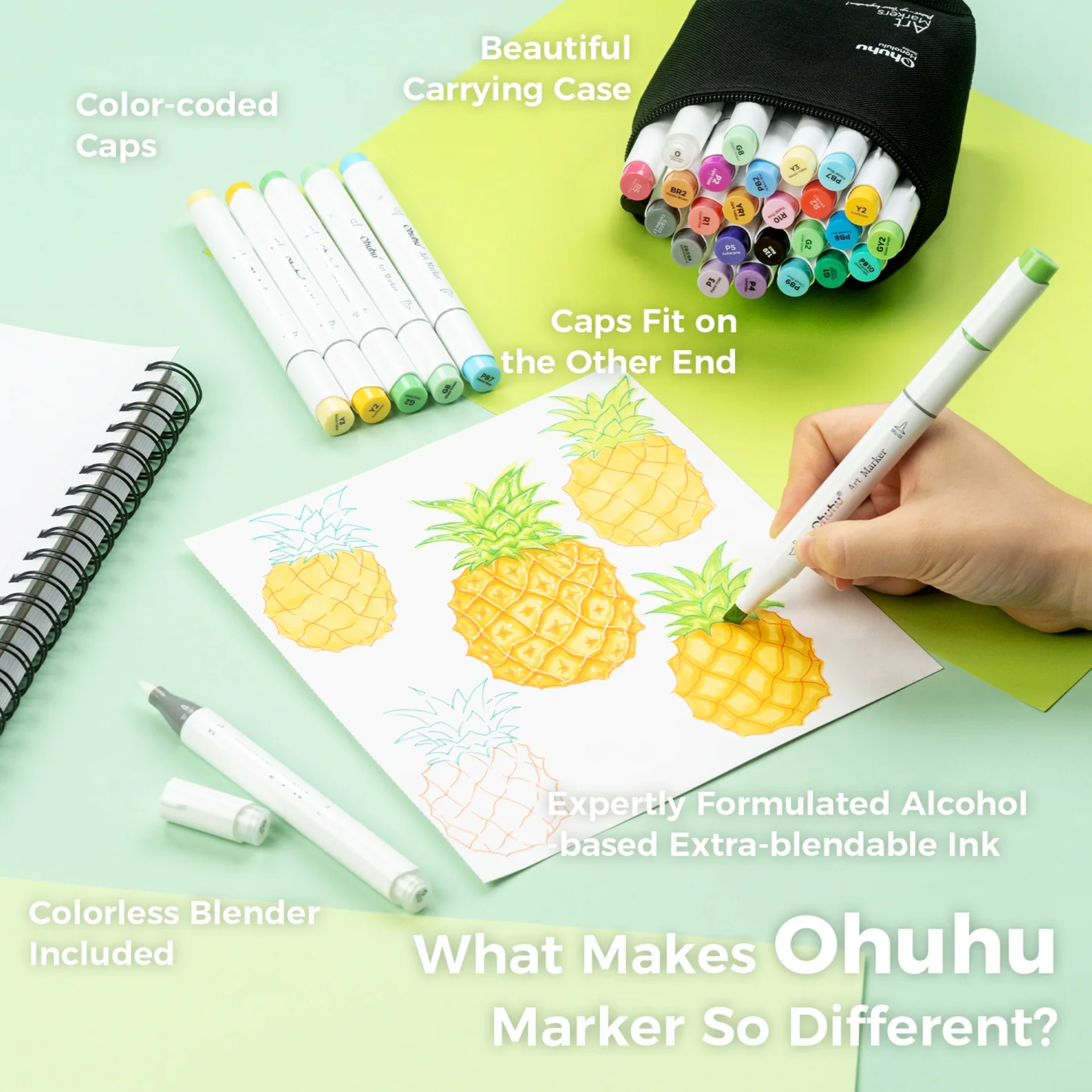 Little Moments Pro Bundle: Coloring Book + Ohuhu Honolulu 24 Set